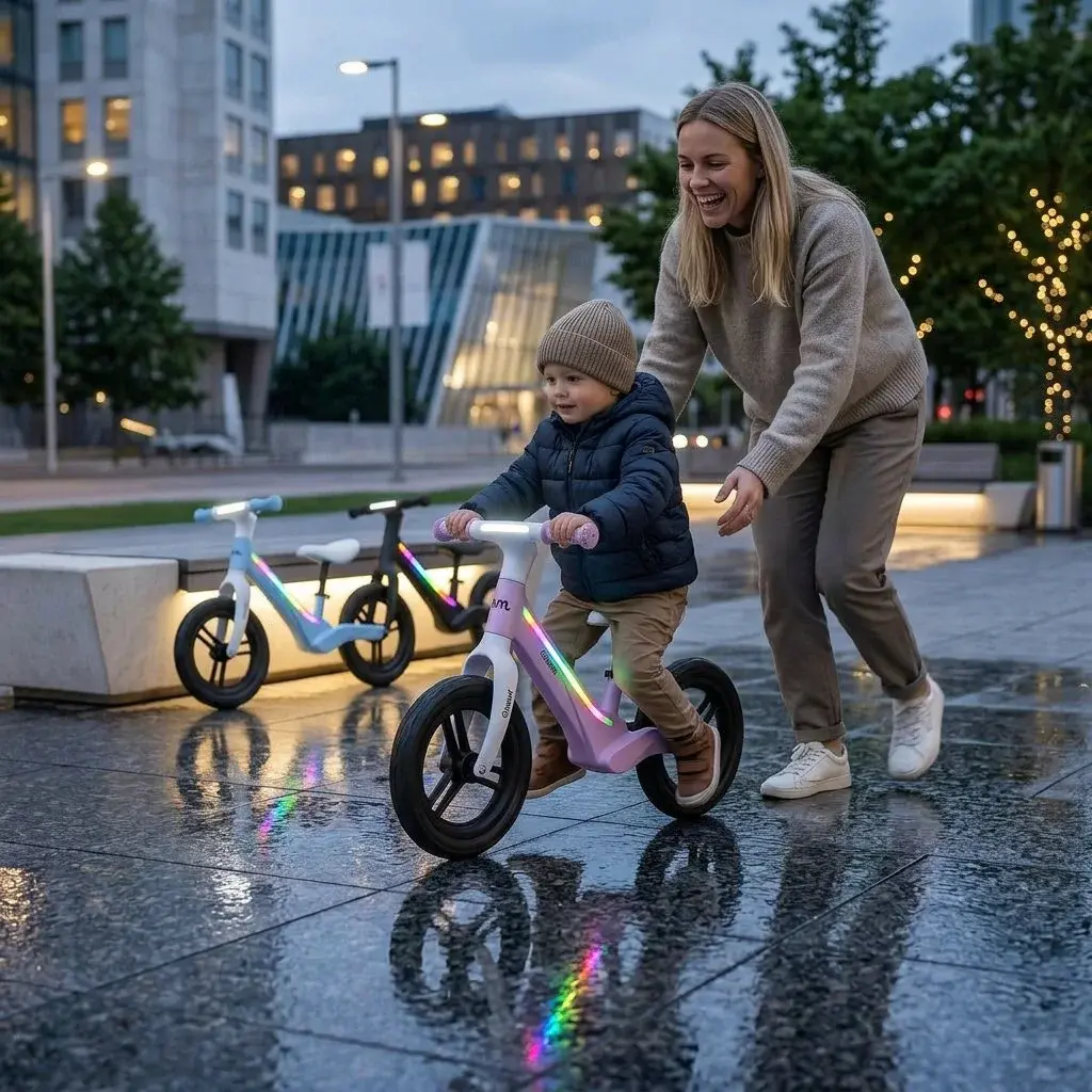 Barn på Glimmt løbecykel